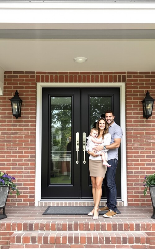 Family With New Front Doors