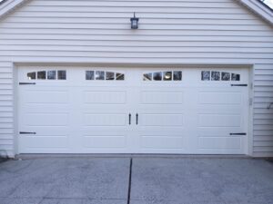 long white garage door with window
