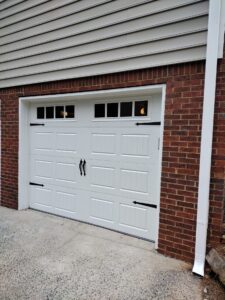 Hillcrest 3138 White garage door with windows