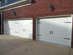 white garage door without window