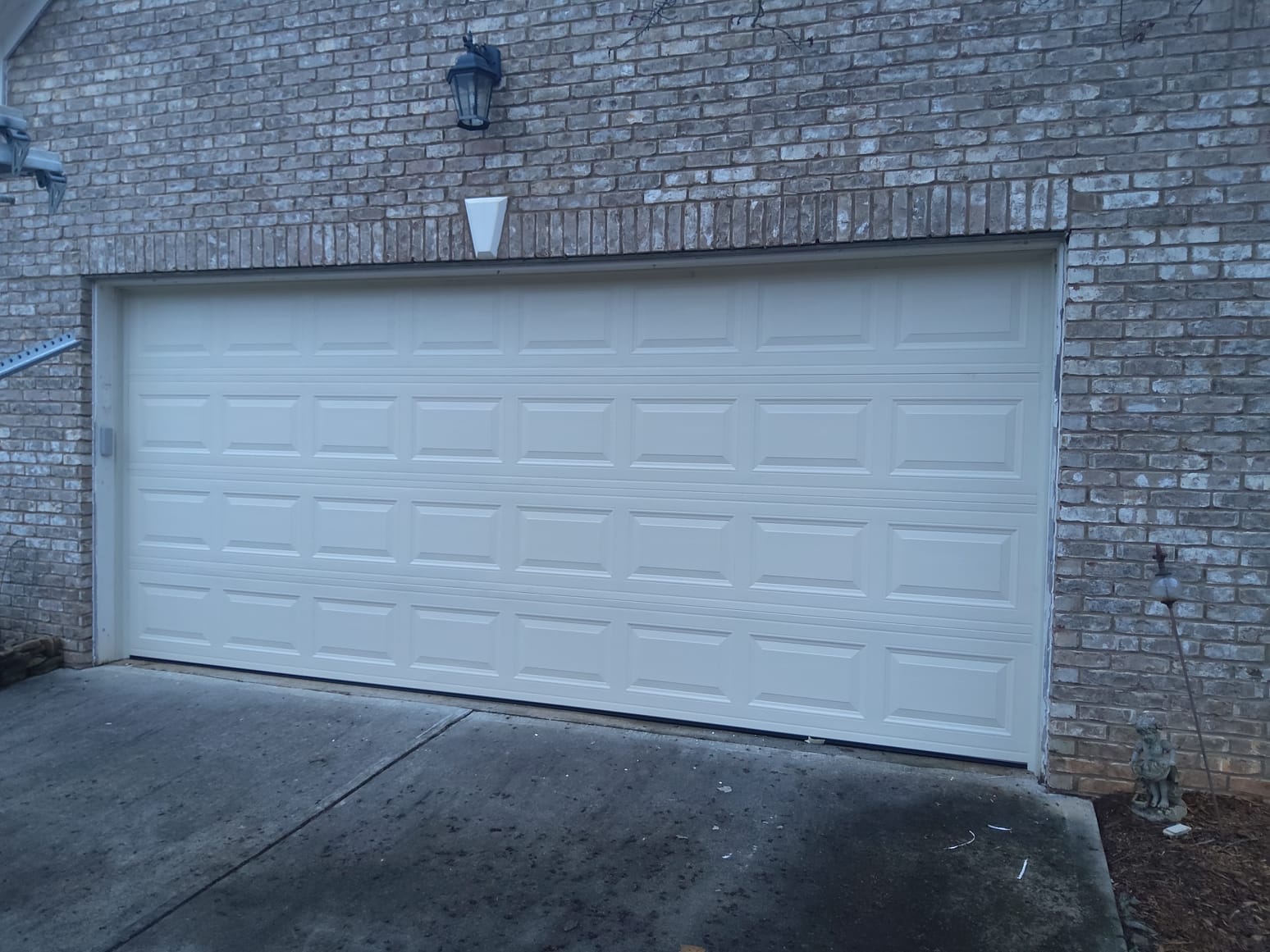 white garage door without window
