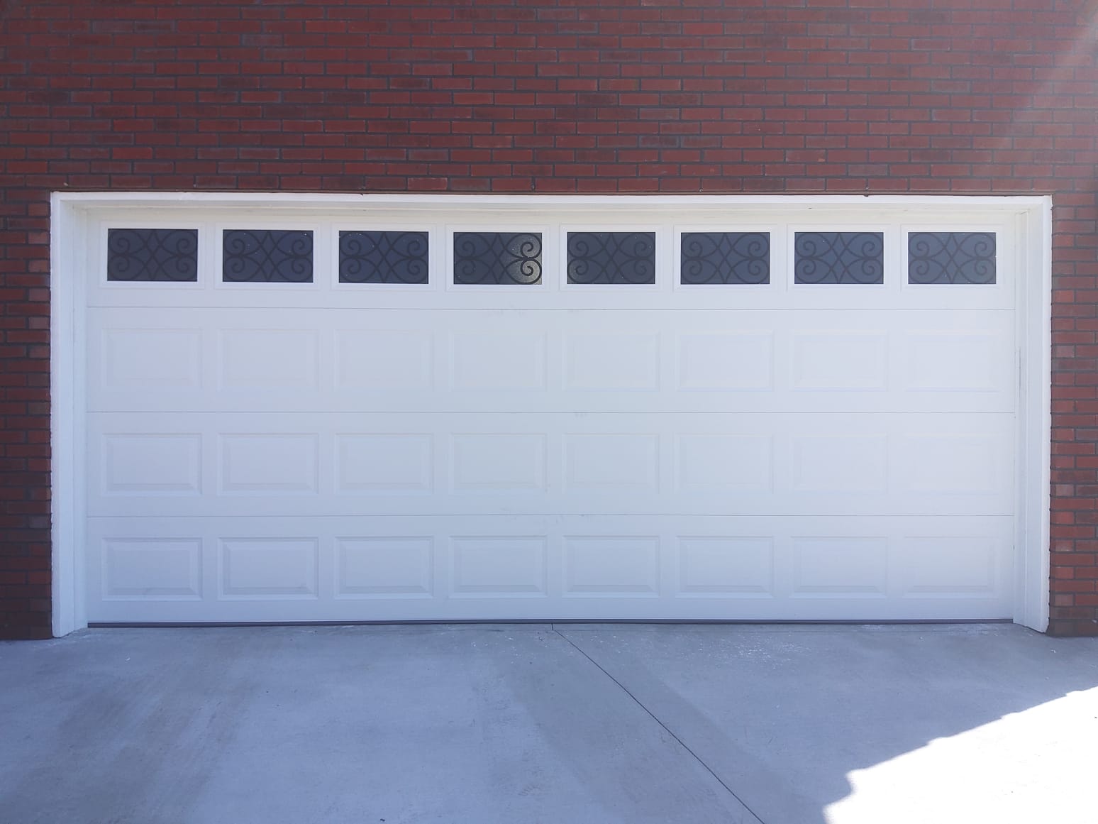 white garage door with windows