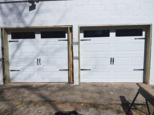 white garage door with window