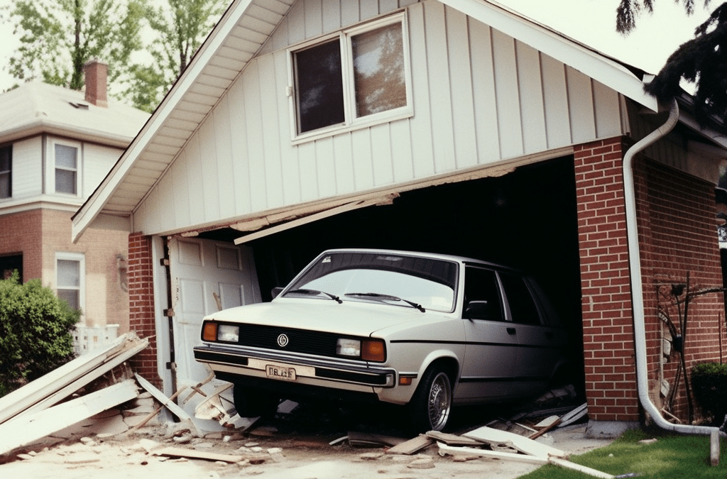 Car Crashed Into Garage Door