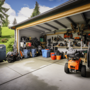 Yard Tools In Garage 