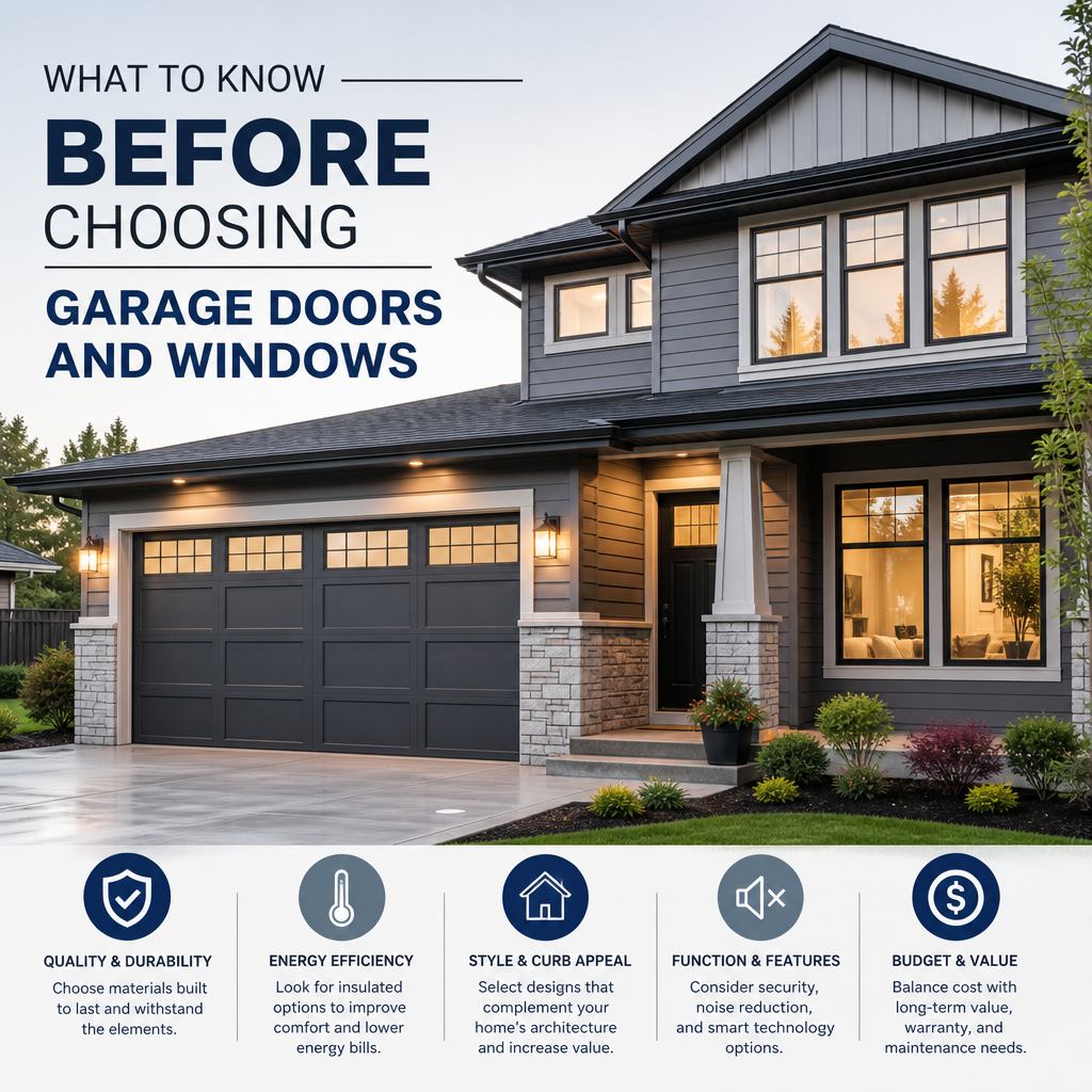 Illustration of What to Know Before Choosing Garage Doors and Windows